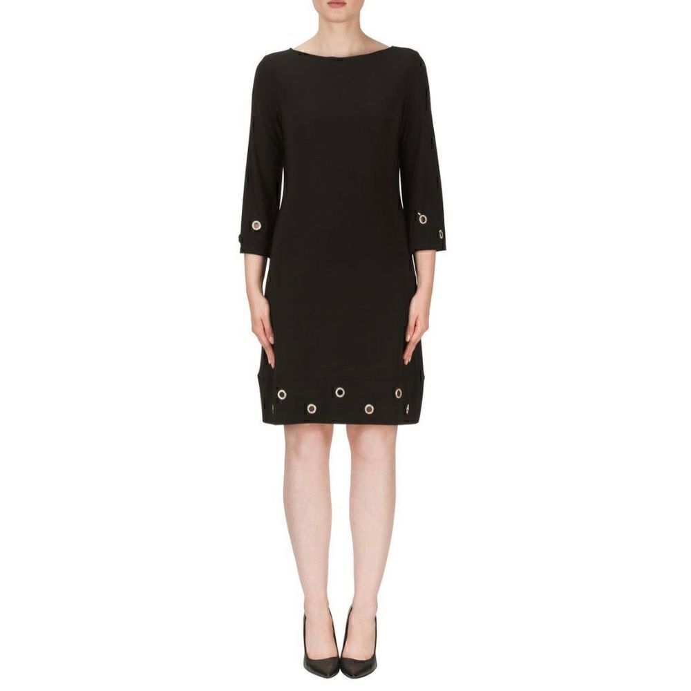 Joseph Ribkoff Black A Line Dress With Crystal Bead Detail Mob Wife Style Size 4